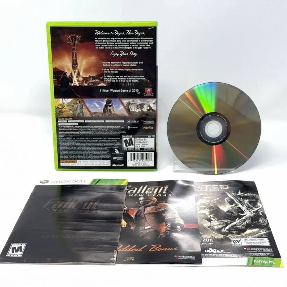 Fallout New Vegas Microsoft Xbox 360 2010 Complete CIB Refurbished Tested